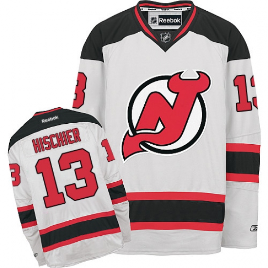 Women's Reebok New Jersey Devils #13 Nico Hischier Authentic White Away NHL Jersey - Ujersey