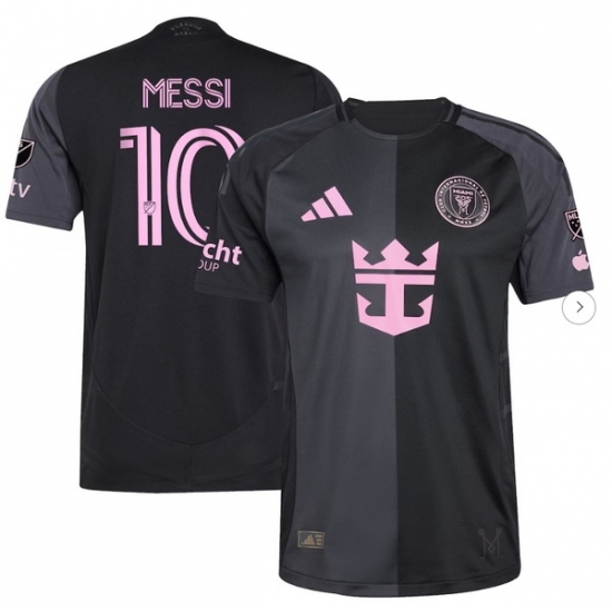 Men's Inter Miami CF Lionel Messi adidas Black 2025 The Fortitude Kit Authentic Player Jersey - Ujersey