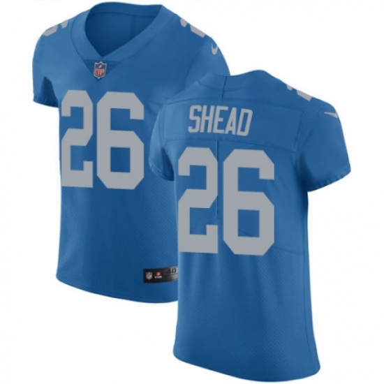 Men's Nike Detroit Lions #26 DeShawn Shead Blue Alternate Vapor Untouchable Elite Player NFL Jersey - Ujersey