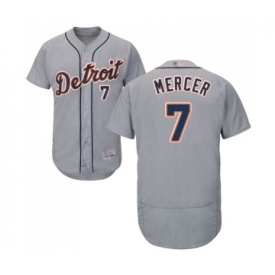 Men's Detroit Tigers #7 Jordy Mercer Grey Road Flex Base Authentic Collection Baseball Jersey - Ujersey