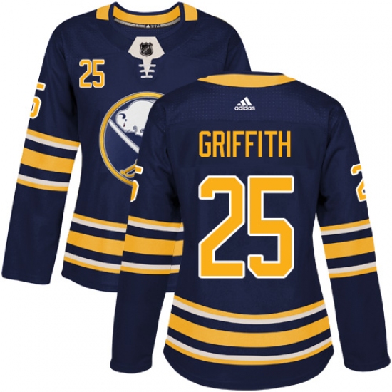 Women's Adidas Buffalo Sabres #25 Seth Griffith Premier Navy Blue Home NHL Jersey - Ujersey