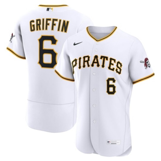 Men's Pittsburgh Pirates #6 Konnor Griffin Nike White Home Authentic Jersey - Ujersey