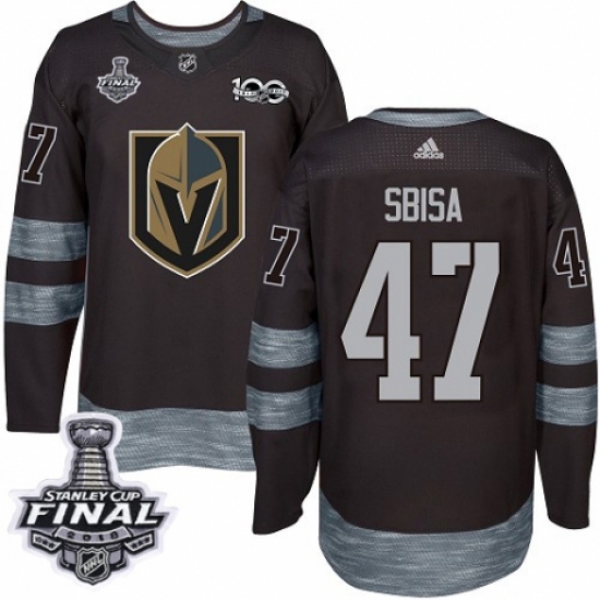 Men's Adidas Vegas Golden Knights #47 Luca Sbisa Authentic Black 1917-2017 100th Anniversary 2018 Stanley Cup Final NHL Jersey - Ujersey