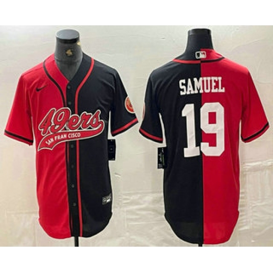 Men's San Francisco 49ers #19 Deebo Samuel Red Black Two Tone Cool Base Stitched Baseball Jersey - Ujersey