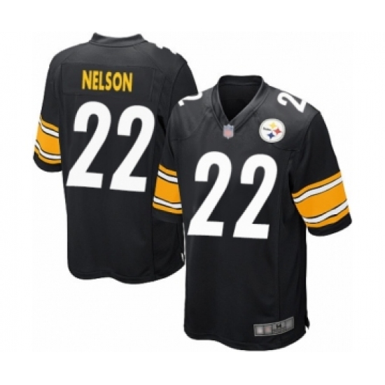 Men's Pittsburgh Steelers #22 Steven Nelson Game Black Team Color Football Jersey - Ujersey
