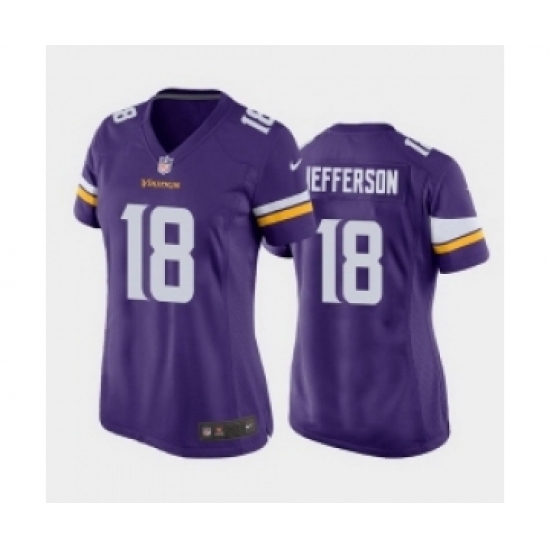Women's Minnesota Vikings #18 Justin Jefferson Purple game jersey - Ujersey