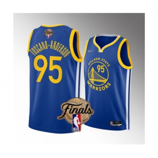 Men's Golden State Warriors #95 Juan Toscano-Anderson 2022 Blue NBA Finals Stitched Jersey - Ujersey