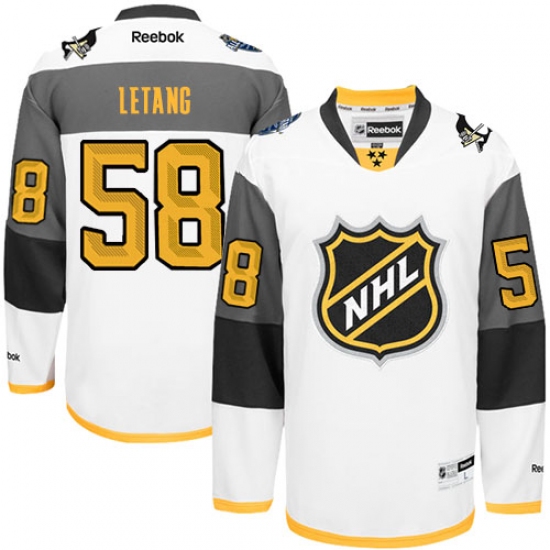 Men's Reebok Pittsburgh Penguins #58 Kris Letang Premier White 2016 All Star NHL Jersey - Ujersey