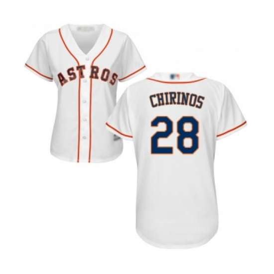 Women's Houston Astros #28 Robinson Chirinos Authentic White Home Cool Base Baseball Jersey - Ujersey