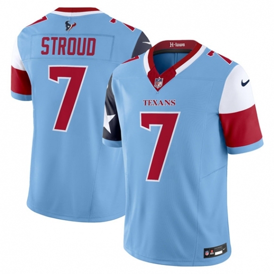 Men's Houston Texans #7 C J Stroud Blue 2024 F U S E V5 Limited Stitched Football Jersey - Ujersey
