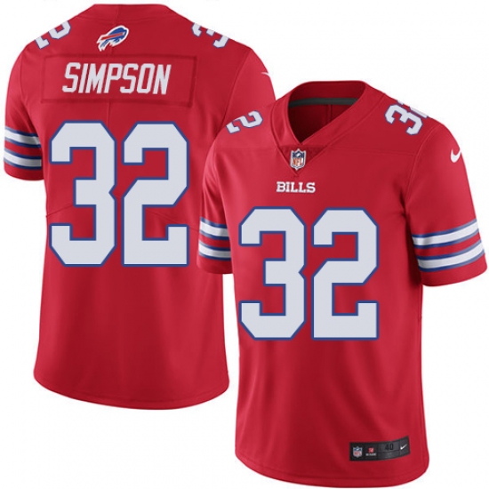 Men's Nike Buffalo Bills #32 O. J. Simpson Elite Red Rush Vapor Untouchable NFL Jersey - Ujersey