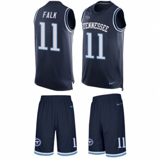 Men's Nike Tennessee Titans #11 Luke Falk Limited Navy Blue Tank Top Suit NFL Jersey - Ujersey