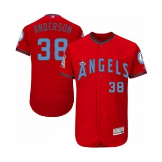 Men's Los Angeles Angels of Anaheim #38 Justin Anderson Authentic Red 2016 Father's Day Fashion Flex Base Baseball Player Jersey - Ujersey