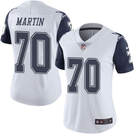 Women's Nike Dallas Cowboys #70 Zack Martin Limited White Rush Vapor Untouchable NFL Jersey - Ujersey