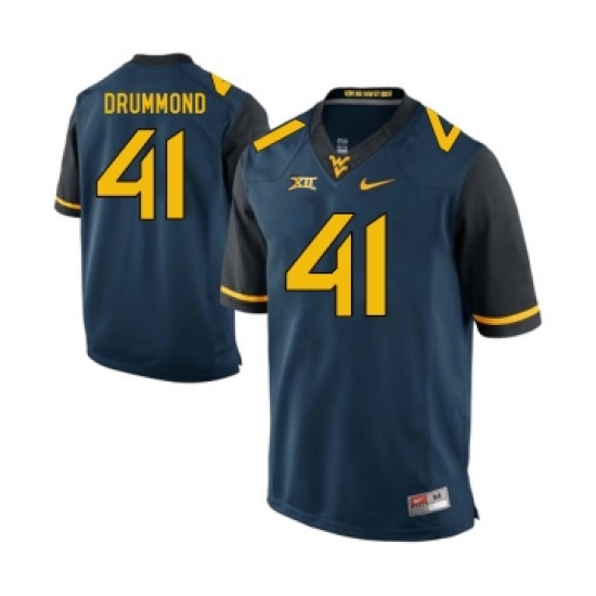 West Virginia Mountaineers 41 Elijah Drummond Navy College Football Jersey - Ujersey