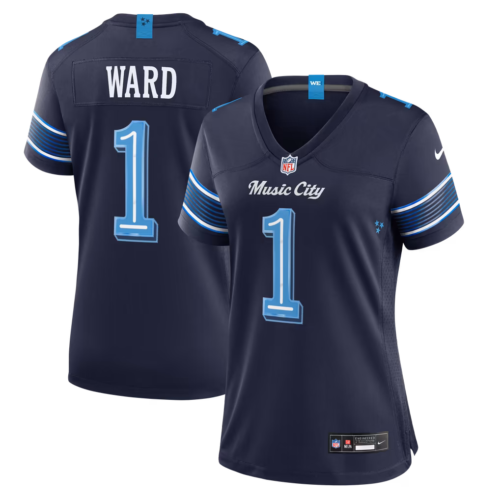 Women's Tennessee Titans Cameron Ward Nike Navy 2026 Rivalries Collection Game Jersey - Ujersey