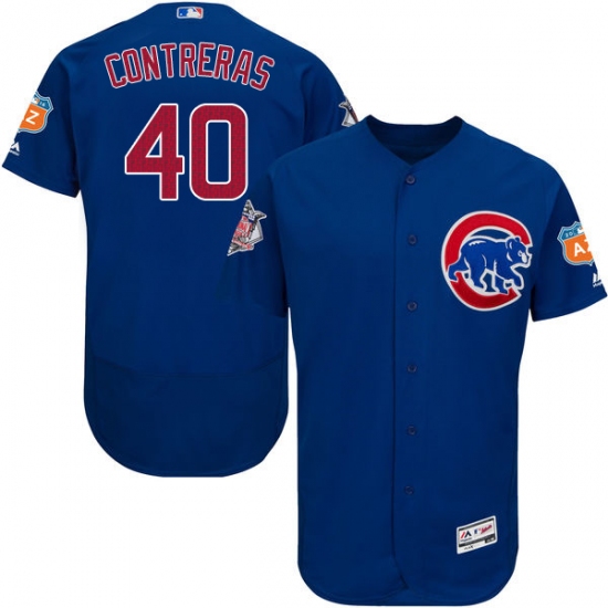Men's Majestic Chicago Cubs #40 Willson Contreras Royal Blue Alternate Flexbase Authentic Collection MLB Jersey - Ujersey