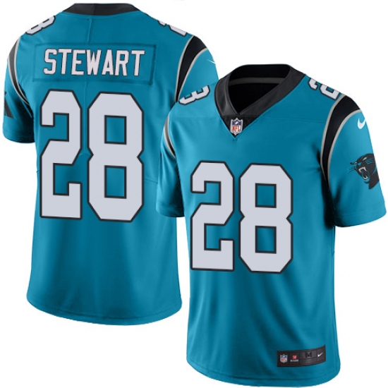 Men's Nike Carolina Panthers #28 Jonathan Stewart Limited Blue Rush Vapor Untouchable NFL Jersey - Ujersey