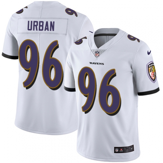 Men's Nike Baltimore Ravens #96 Brent Urban White Vapor Untouchable Limited Player NFL Jersey - Ujersey