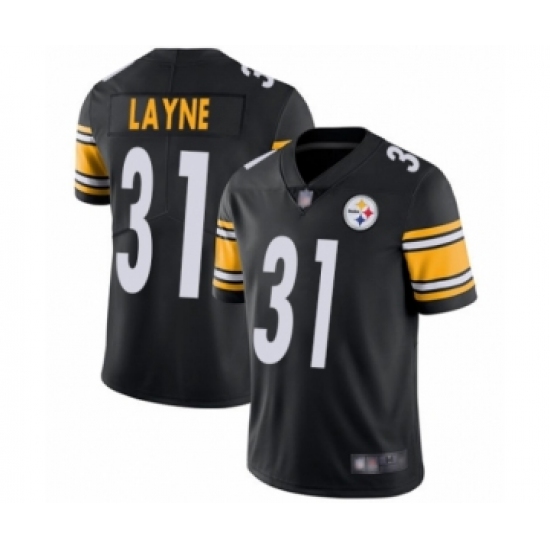 Men's Pittsburgh Steelers #31 Justin Layne Black Team Color Vapor Untouchable Limited Player Football Jersey - Ujersey