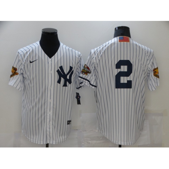 Men's New York Yankees #2 Derek Jeter White Nike Game Throwback Jersey - Ujersey
