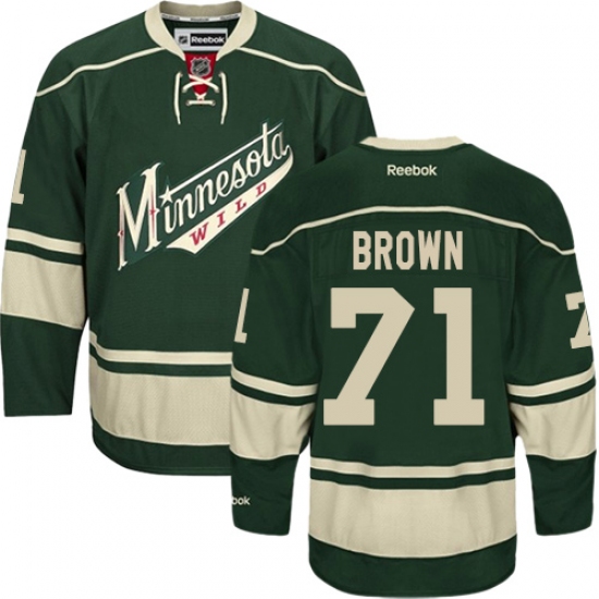 Men's Reebok Minnesota Wild #71 J T  Brown Premier Green Third NHL Jersey - Ujersey