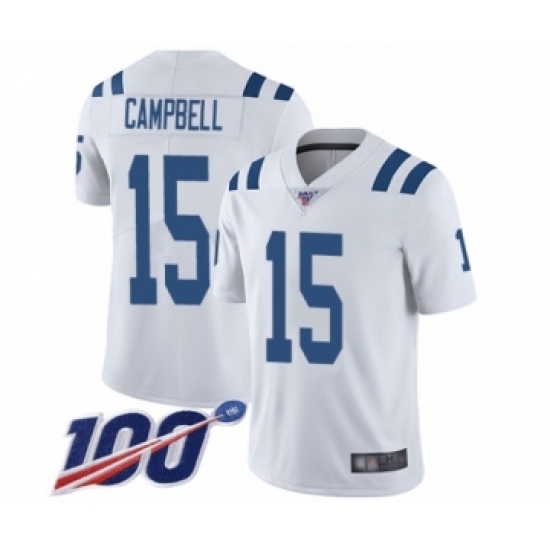Men's Indianapolis Colts #15 Parris Campbell White Vapor Untouchable Limited Player 100th Season Football Jersey - Ujersey