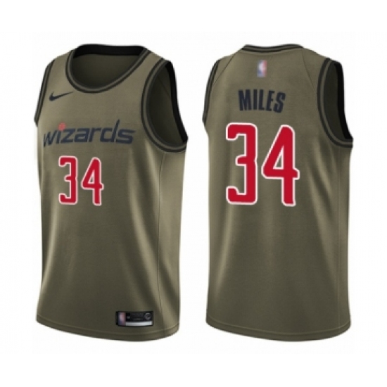 Youth Washington Wizards #34 C.J. Miles Swingman Green Salute to Service Basketball Jersey - Ujersey