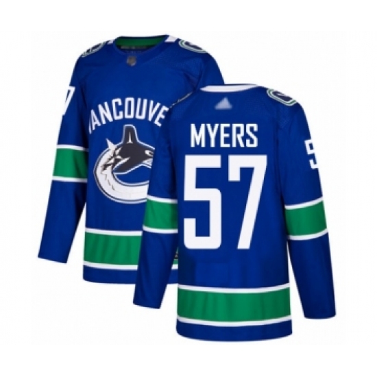 Men's Vancouver Canucks #57 Tyler Myers Authentic Blue Home Hockey Jersey - Ujersey