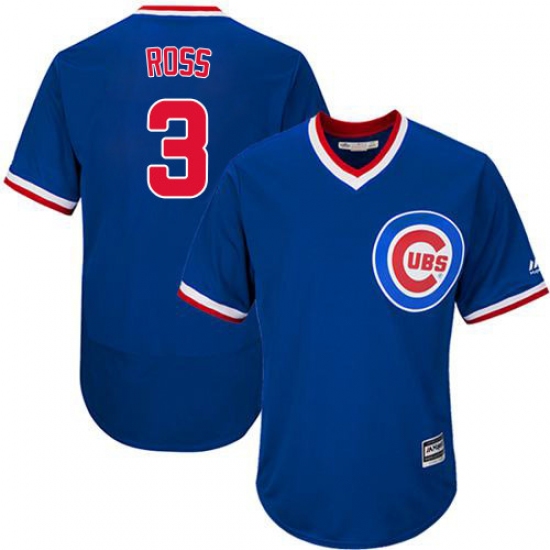 Men's Majestic Chicago Cubs #3 David Ross Royal Blue Cooperstown Flexbase Authentic Collection MLB Jersey - Ujersey