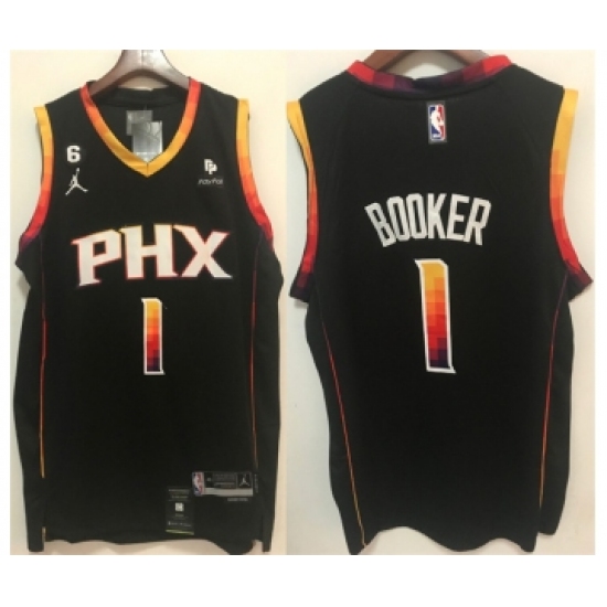 Men's Phoenix Suns #1 Devin Booker Black Stitched Basketball Jersey - Ujersey