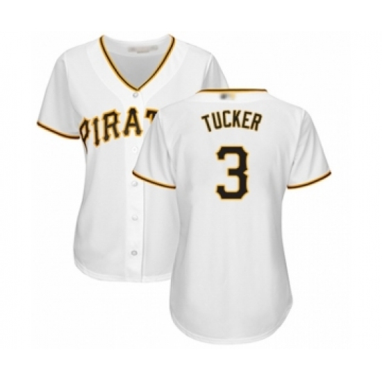 Women's Pittsburgh Pirates #3 Cole Tucker Authentic White Home Cool Base Baseball Player Jersey - Ujersey