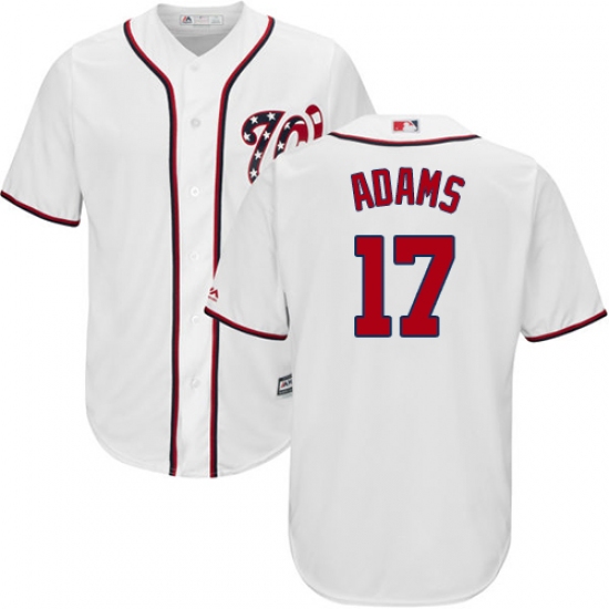 Youth Majestic Washington Nationals #17 Matt Adams Replica White Home Cool Base MLB Jersey - Ujersey