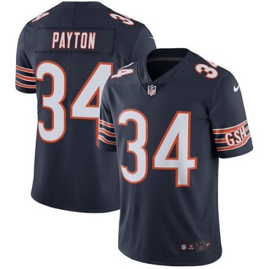 Youth Nike Chicago Bears #34 Walter Payton Navy Blue Team Color Vapor Untouchable Limited Player NFL Jersey - Ujersey