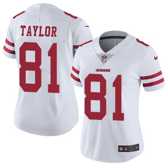 Women's Nike San Francisco 49ers #81 Trent Taylor White Vapor Untouchable Limited Player NFL Jersey - Ujersey