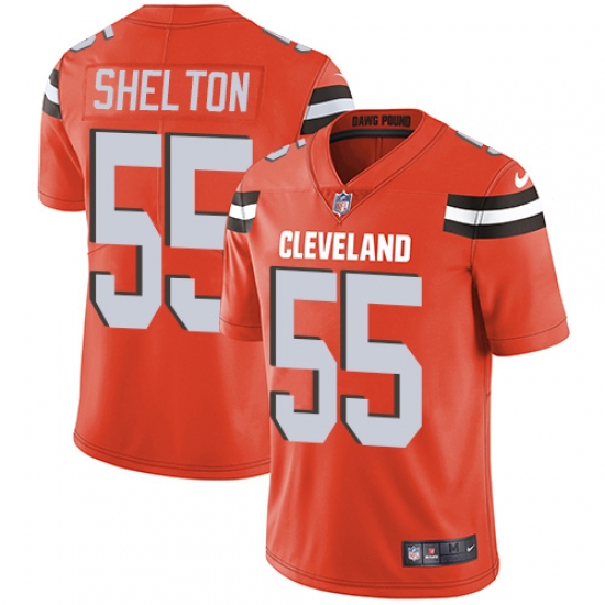 Youth Nike Cleveland Browns #55 Danny Shelton Orange Alternate Vapor Untouchable Limited Player NFL Jersey - Ujersey