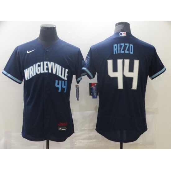 Men's Nike Chicago Cubs #44 Anthony Rizzo Navy Royal Alternate Stitched Jersey - Ujersey