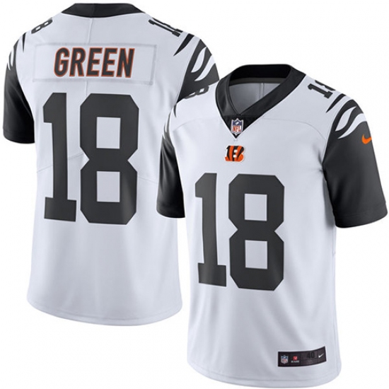 Men's Nike Cincinnati Bengals #18 A.J. Green Elite White Rush Vapor Untouchable NFL Jersey - Ujersey