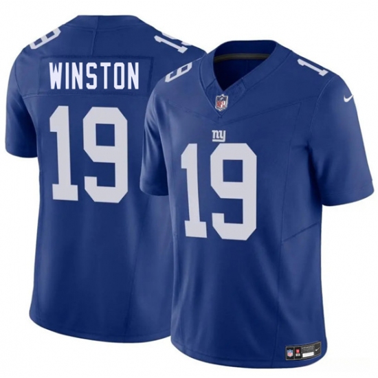 Men's New York Giants #19 Jameis Winston Blue 2025 F.U.S.E. Vapor Untouchable Limited Football Stitched Jersey - Ujersey