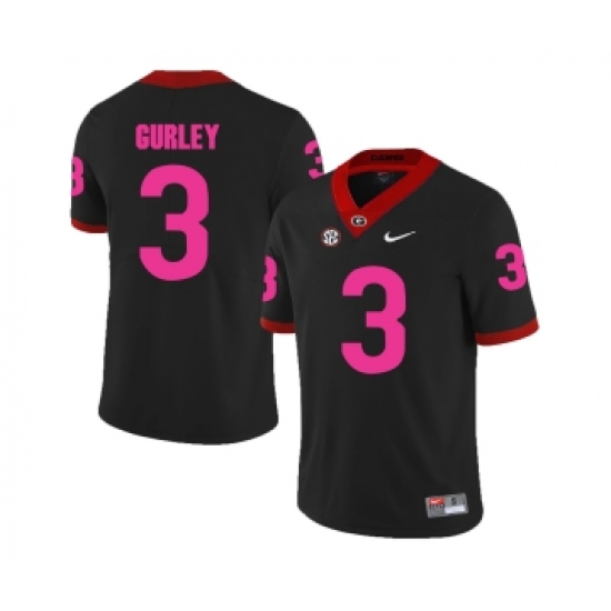 Georgia Bulldogs 3 Todd Gurley Black 2018 Breast Cancer Awareness College Football Jersey - Ujersey