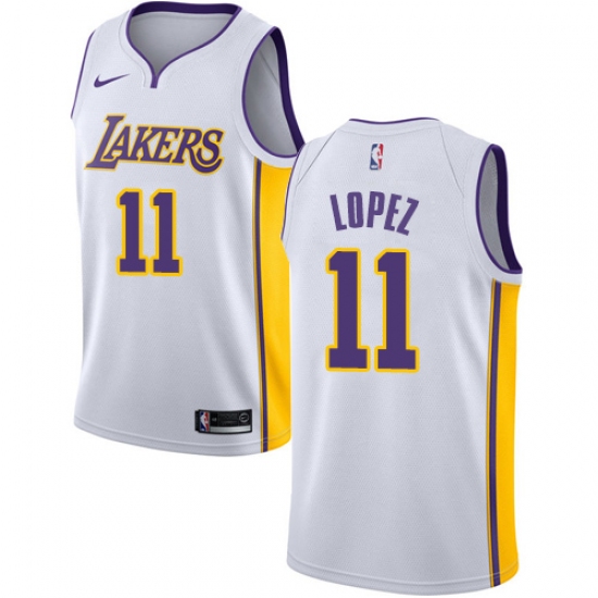 Women's Nike Los Angeles Lakers #11 Brook Lopez Swingman White NBA Jersey - Association Edition - ujerseystore