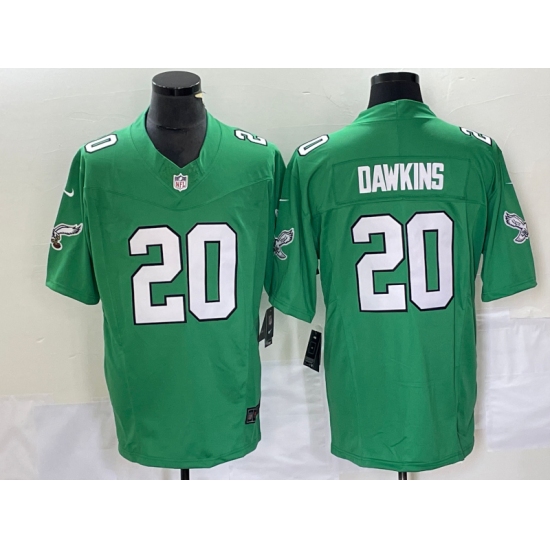 Men's Nike Philadelphia Eagles #20 Brian Dawkins Green 2023 F.U.S.E. Vapor Limited Throwback Stitched Football Jersey - Ujersey
