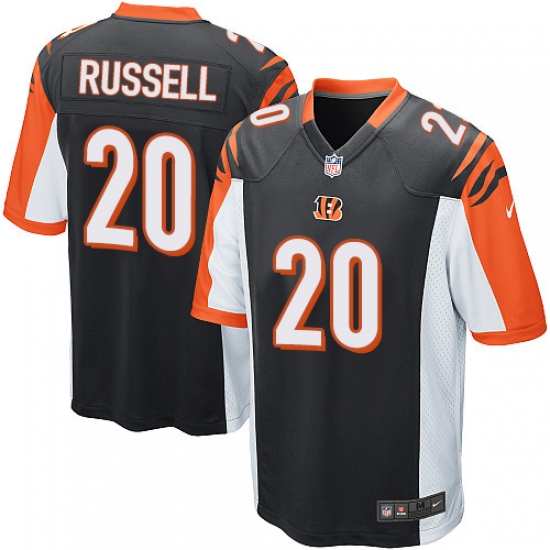 Men's Nike Cincinnati Bengals #20 KeiVarae Russell Game Black Team Color NFL Jersey - Ujersey