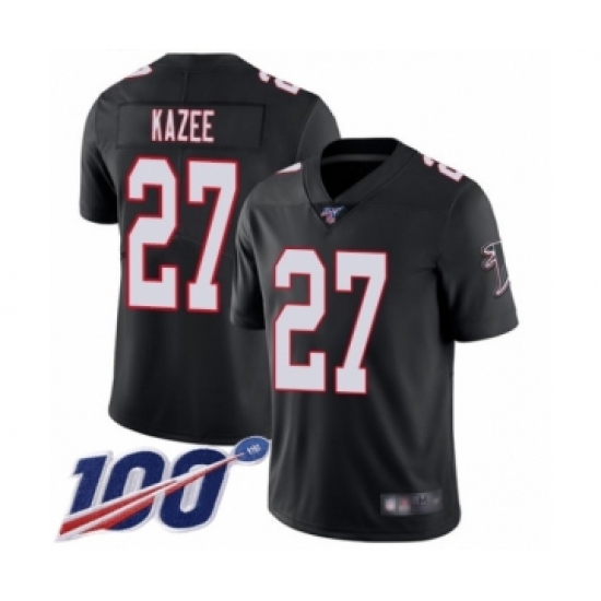 Men's Atlanta Falcons #27 Damontae Kazee Black Alternate Vapor Untouchable Limited Player 100th Season Football Jersey - Ujersey