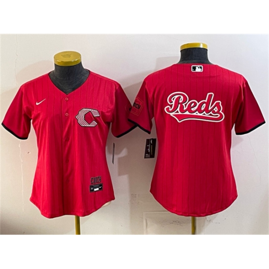 Youth Cincinnati Reds Team Big Logo Red 2026 City Connect Stadium Stitched Baseball Jersey - Ujersey