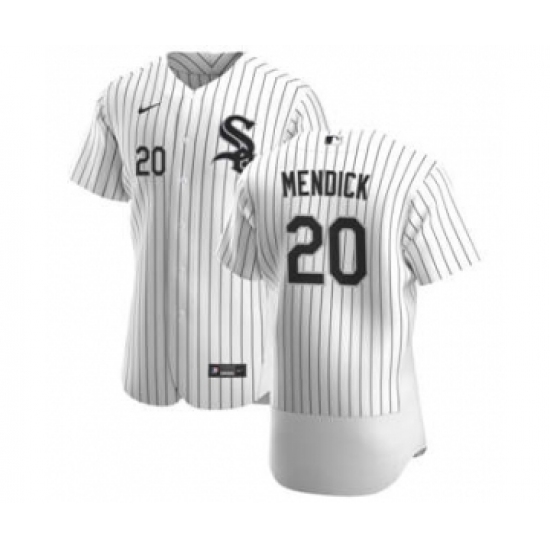 Men's Chicago White Sox #20 Danny Mendick White Home 2020 Authentic Player Baseball Jersey