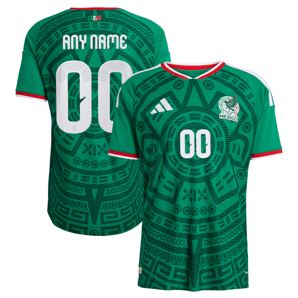 Men's Mexico National Team adidas Green 2026 Home Authentic Custom Jersey - Ujersey NHL