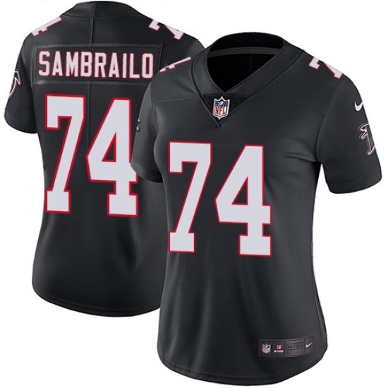 Women's Nike Atlanta Falcons #74 Ty Sambrailo Black Alternate Vapor Untouchable Elite Player NFL Jersey - Ujersey
