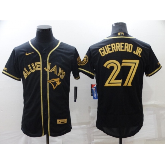 Men's Toronto Blue Jays #27 Vladimir Guerrero Jr. Black Gold Alternate Baseball Jersey - Ujersey