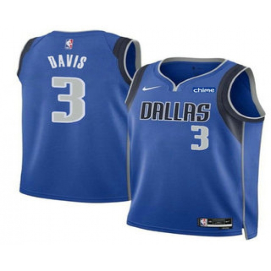 Men's Dallas Mavericks #3 Anthony Davis Blue 2025 Icon Edition Stitched Jersey - Ujersey